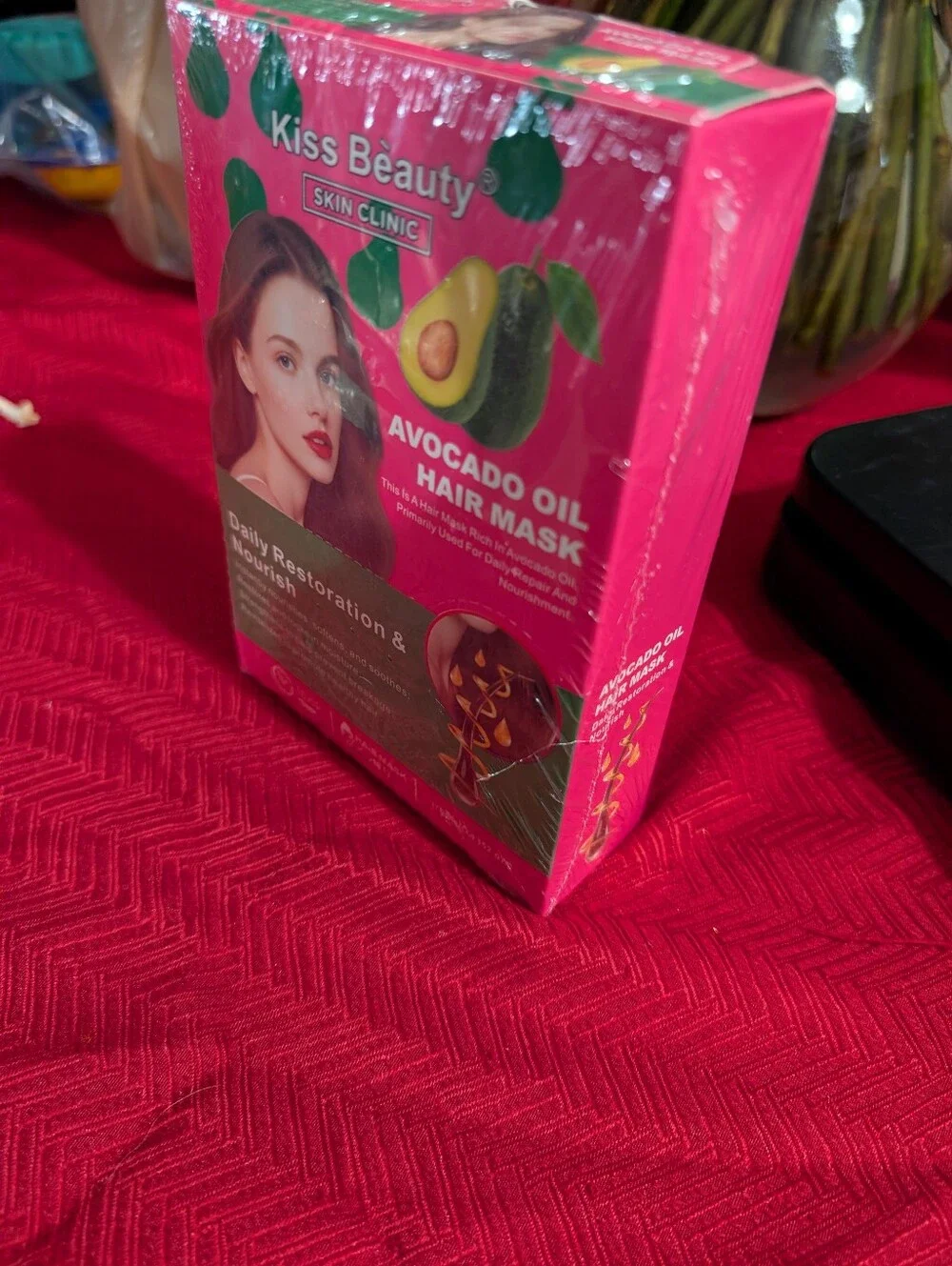 Avocado Oil Hair Mask - Pink/Green